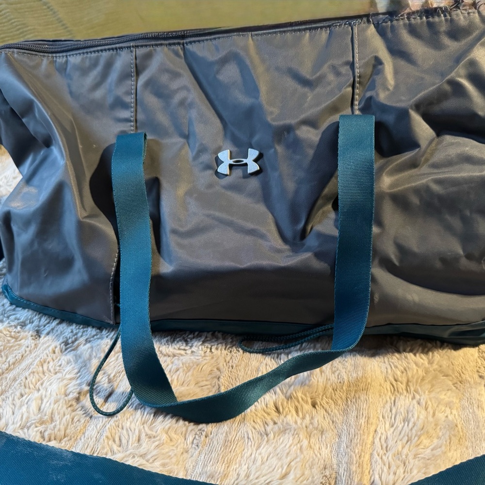 Under Armour Teal and Gray Duffel Bag